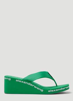 alexander wang鞋真假, Alexander Wang | AW Wedge Flip Flops in Green商品图片 