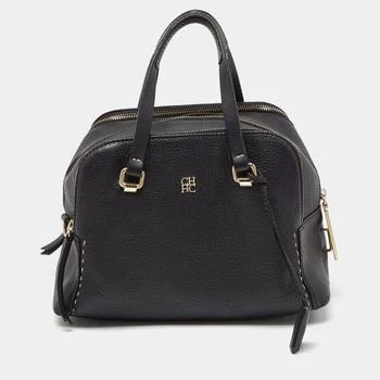 推荐CH Carolina Herrera Black Leather Double Zip Bag商品