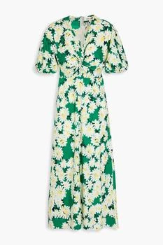 Diane von Furstenberg | Majorie twisted floral-print cotton-blend poplin midi dress,商家THE OUTNET US,价格¥711