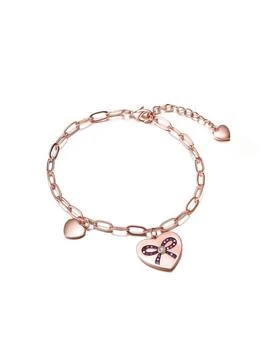 Rachel Glauber | Teen/young Adults 18K Rose Gold Plated With Heart Charms Adjustable Bracelet,商家Verishop,价格¥416