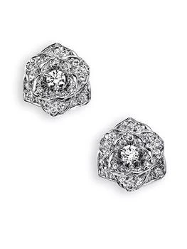推荐Rose Diamond & 18K White Gold Stud Earrings商品