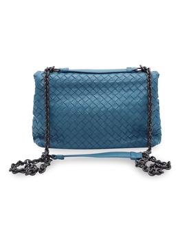 推荐Bottega Veneta Brighton Intreciatto Olimpia Crossbody Bag In Turquoise Leather商品