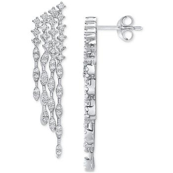 Macy's | Diamond Cascading Drop Earrings (1 ct. t.w.) in 14k White Gold商品图片,