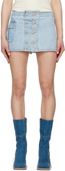 商品ANDERSSON BELL | Blue Apron Wrap Denim Miniskirt,商家SSENSE,价格¥1878图片
