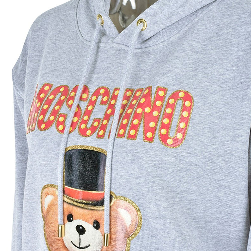 Moschino | MOSCHINO 女士灰色小熊图案长袖连帽卫衣 EV1704-0527-2485商品图片,独家减免邮费