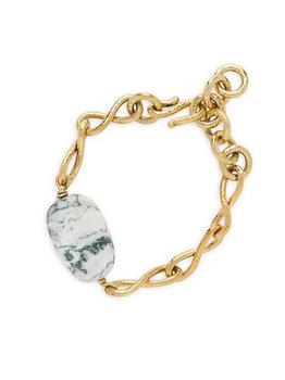 商品Goldtone & Stone Charm Bracelet图片