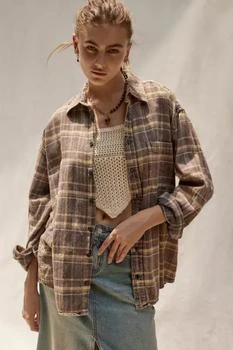 推荐Urban Renewal Vintage Acid Wash Flannel Shirt商品