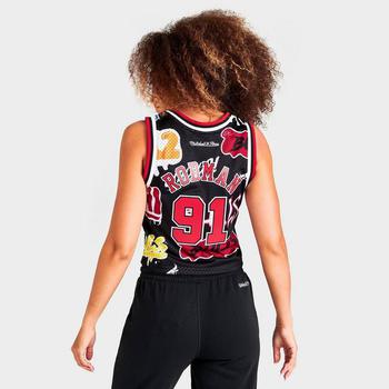 推荐Women's Mitchell & Ness Chicago Bulls NBA '91 Dennis Rodman Cropped Jersey商品