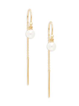 商品Adriana Orsini | Gold-Tone Faux Pearl Drop Threader Earrings,商家品牌清仓区,价格¥138图片