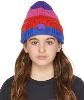 推荐Kids Multicolor Wool Striped Beanie商品