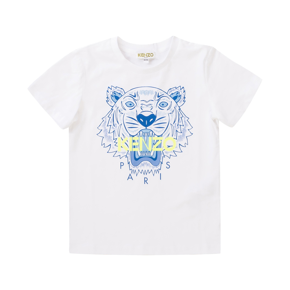 推荐KENZO 男童白色棉质虎头图案T恤 KQ10718-01商品