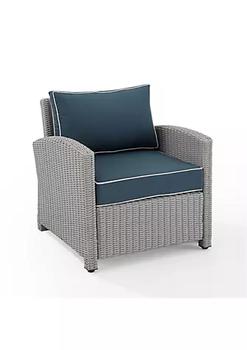 Crosley, Crosley Furniture | Crosley Furniture KO70023GY-NV 30.50 x 35 x 32.50 in. Bradenton Outdoor Wicker Armchair Navy & Gray商品图片 