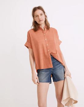 女装Madewell, Madewell | Courier Pintuck-Back Shirt in Textured Windowpane商品图片 7.3折