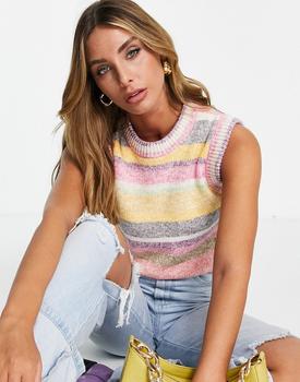 推荐French Connection Kasper sweater vest in space dye knit商品