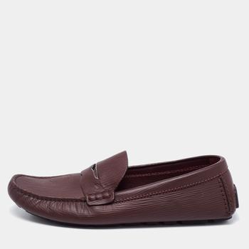 lv男鞋, [二手商品] Louis Vuitton | Louis Vuitton Burgundy Epi Leather Shade Penny Loafers Size 43商品图片 6.3折