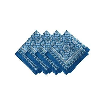 Elrene | Vietri Medallion Block Print Stain Water Resistant Indoor and Outdoor Napkins, Set of 4,商家Macy's,价格¥148