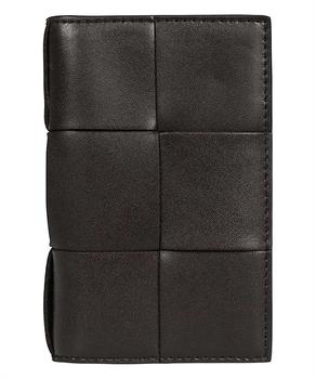 商品Fondant Intrecciato Leather Flap Card Case图片