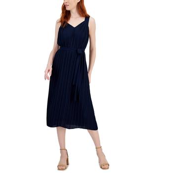 商品Tahari | Women's Sleeveless V-Neck Pleated Midi Dress,商家Macy's,价格¥364图片