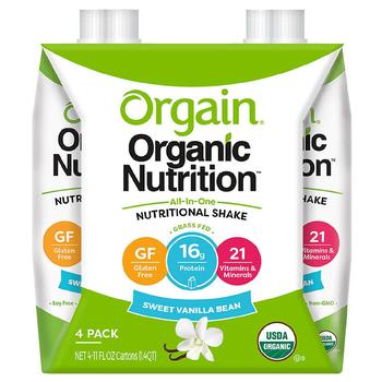 商品Orgain | Organic Nutrition All-In-One Nutritional Shake Sweet Vanilla Bean,商家Walgreens,价格¥70图片