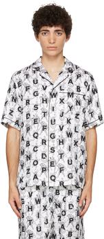 Burberry | SSENSE 独家发售白色 Mythical Alphabet 系列真丝短袖衬衫商品图片,