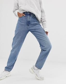推荐Weekday Lash cotton oversized mom jean in light blue - MBLUE商品