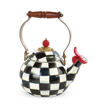 商品MacKenzie-Childs | Courtly Check Enamel Whistling Tea Kettle,商家Bloomingdale's,价格¥1191图片