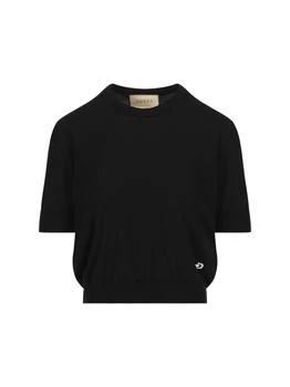 Gucci | Gucci Horsebit Logo Knit Short-Sleeved T-Shirt 