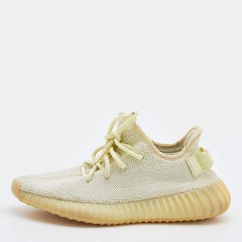 商品Yeezy x Adidas Cream Knit Fabric Boost 350 V2 Butter Low Top Sneakers Size 38图片