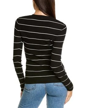 推荐Forte Cashmere Rib Stripe V-Neck Silk & Cashmere-Blend Sweater商品