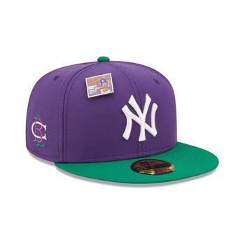 时尚mlb羽绒服男装, New Era | Men's Purple and Green New York Yankees MLB x Big League Chew Ground Ball Grape Flavor Pack 59FIFTY Fitted Hat商品图片 