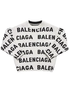 Balenciaga | All-over Logo Wool Crewneck Sweater 