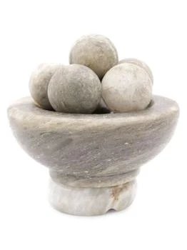 HIMALAYAN SECRETS | Gray Himalayan Salt Bowl With Massage Balls,商家Saks OFF 5TH,价格¥525