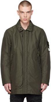 Stone Island | Khaki Convertible Collar Coat商品图片,独家减免邮费