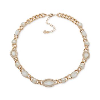 商品Anne Klein | Gold-Tone Imitation Pearl Link Collar Necklace, 16" + 3" extender,商家Macy's,价格¥394图片