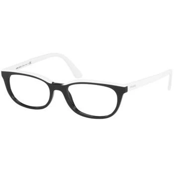 Prada | Prada Women's Eyeglasses - Black White Rectangular Frame | PRADA 0PR 13VV YC41O153 2.8折×额外9折x额外9.5折, 独家减免邮费, 额外九折, 额外九五折