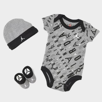 推荐Boys' Infant Jordan HBR Allover Print Bodysuit, Hat and Booties Set (3-Piece)商品