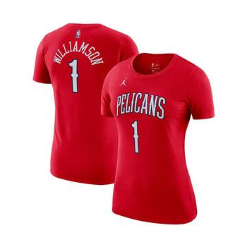 Jordan | Women's Brand Zion Williamson Red New Orleans Pelicans Statement Edition Name and Number T-shirt商品图片,