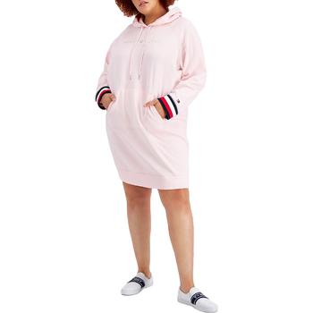 Tommy Hilfiger | Tommy Hilfiger Womens Plus Hoodie Long Sleeves Sweatshirt Dress商品图片,5折, 独家减免邮费