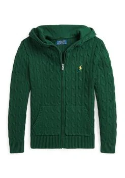 Ralph Lauren | Lauren Childrenswear Boys 8 20 Cable Cotton Hooded Full Zip Sweater,商家Belk,价格¥410