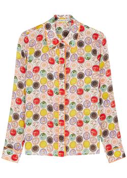 Alice + Olivia | Willa printed silk shirt商品图片,额外7.5折, 额外七五折