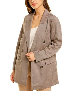 推荐Peserico Double-Breasted Wool & Linen-Blend Jacket商品