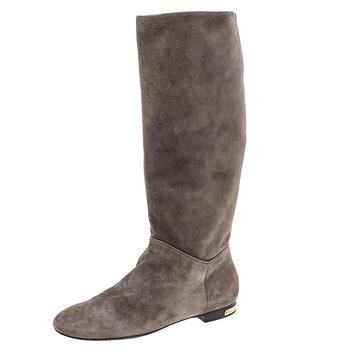 lv长筒靴, [二手商品] Louis Vuitton | Louis Vuitton Grey Suede Knee Length Boots Size 38.5商品图片 7.6折, 满1件减$100, 满减