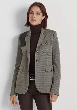 商品Ralph Lauren | Women's Faux-Leather-Trim Jacquard Blazer,商家Belk,价格¥1058图片