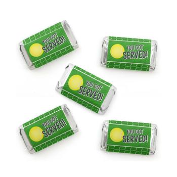 商品You Got Served - Tennis - Mini Candy Bar Wrapper Stickers - Baby Shower or Tennis Ball Birthday Party Small Favors - 40 Count图片