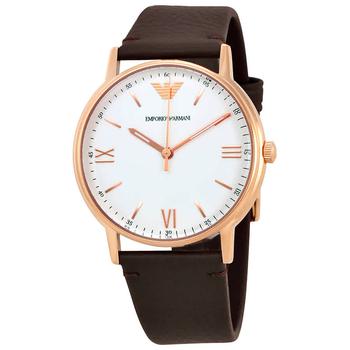 product Emporio Armani Kappa White Dial Dark Brown Leather Mens Watch AR11011 image
