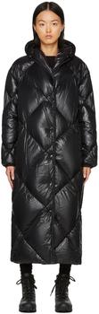 Moncler | Black Down Cotonniere Coat商品图片,独家减免邮费