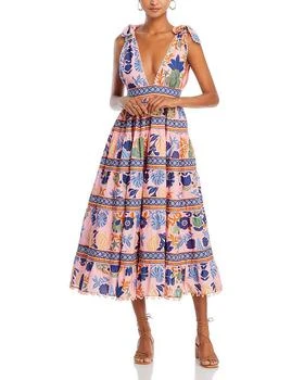 Farm Rio | Seashell Tapestry Cotton Midi Dress,商家Bloomingdale's,价格¥1441