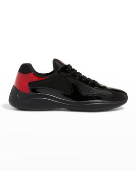 Prada | Men's New America's Cup Leather Low-Top Sneakers商品图片,