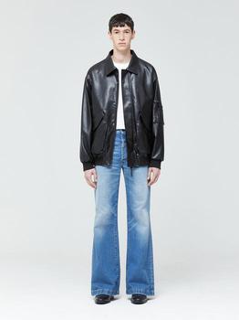 商品V2 | 8032 Oversized Vegan Leather Vintage Bomber Jacket Black,商家W Concept,价格¥802图片
