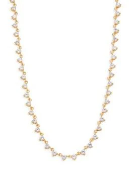 Sterling Forever | 14K Yellow Goldplated Sterling Silver Cubic Zirconia Tennis Necklace 5折×额外9折, 独家减免邮费, 额外九折